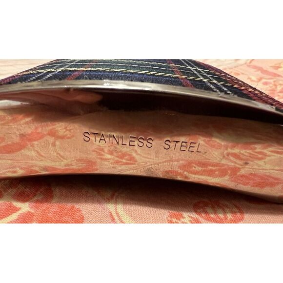 Stainless Steel Plaid Flask Blue Red Yellow Green Classic Tartan Preppy Small - Picture 7 of 7